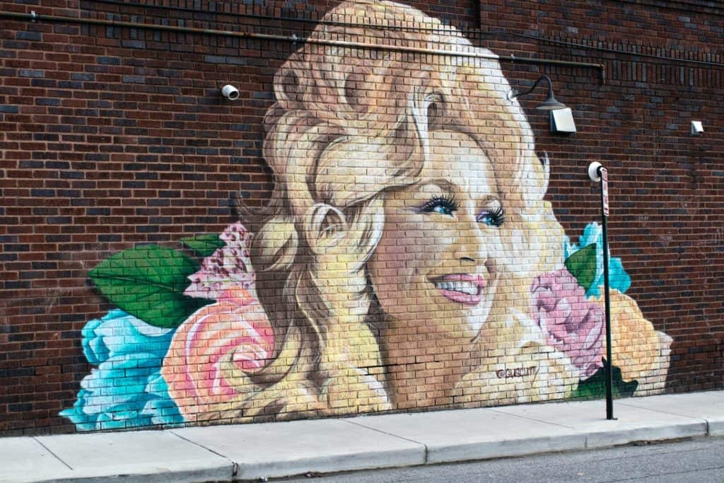 Dolly Parton painting on wall