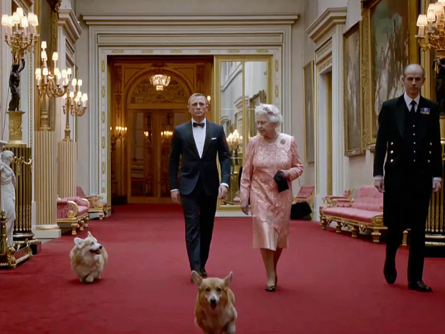 The Queen's Corgis meet James Bond